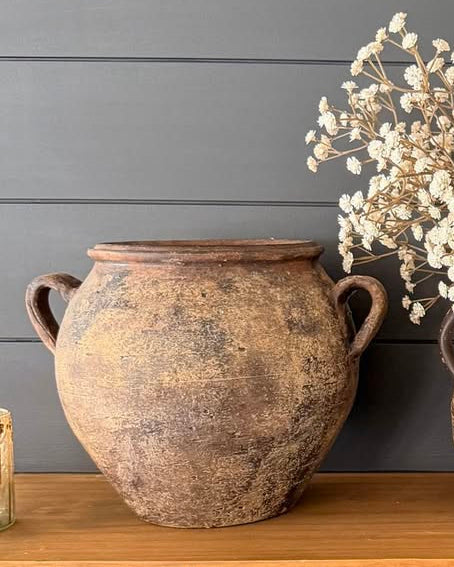 Large Aged Terracotta Handled Vase - Image 2