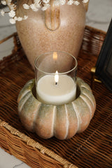 Weathered Cement Pumpkin Decorative Bowl - Image 1