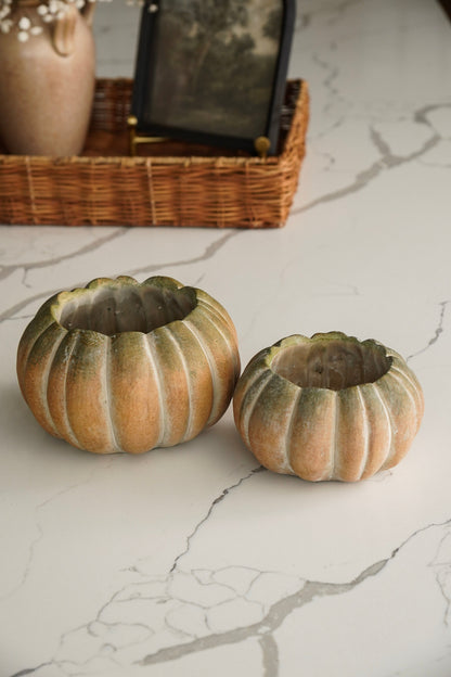 Weathered Cement Pumpkin Decorative Bowl - Image 5