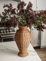 Tall Handwoven Rattan Decorative Vase - Image 1