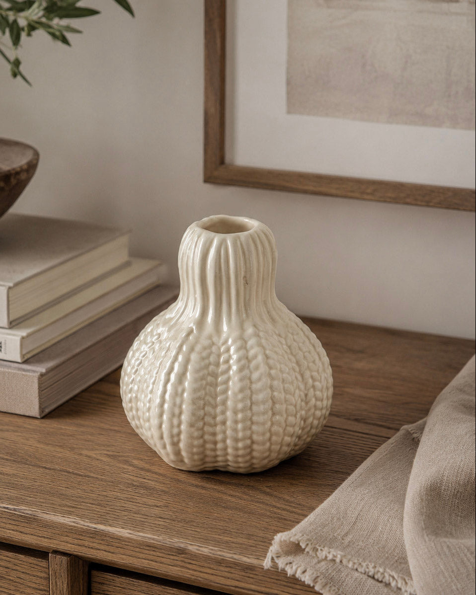 Porcelain Gourd Bud Vase - Image 1