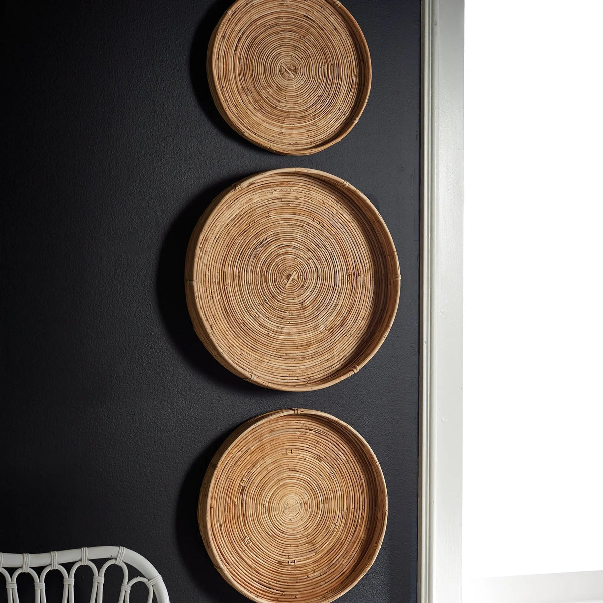 Natural Rattan Round Nesting Trays, Set of 3 - Image 2