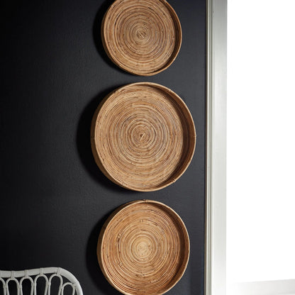 Natural Rattan Round Nesting Trays, Set of 3 - Image 2