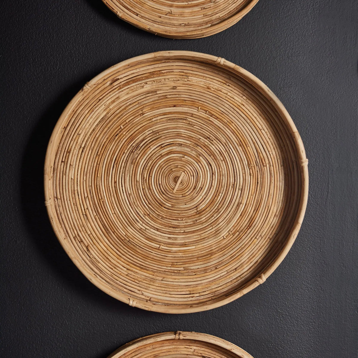 Natural Rattan Round Nesting Trays, Set of 3 - Image 3