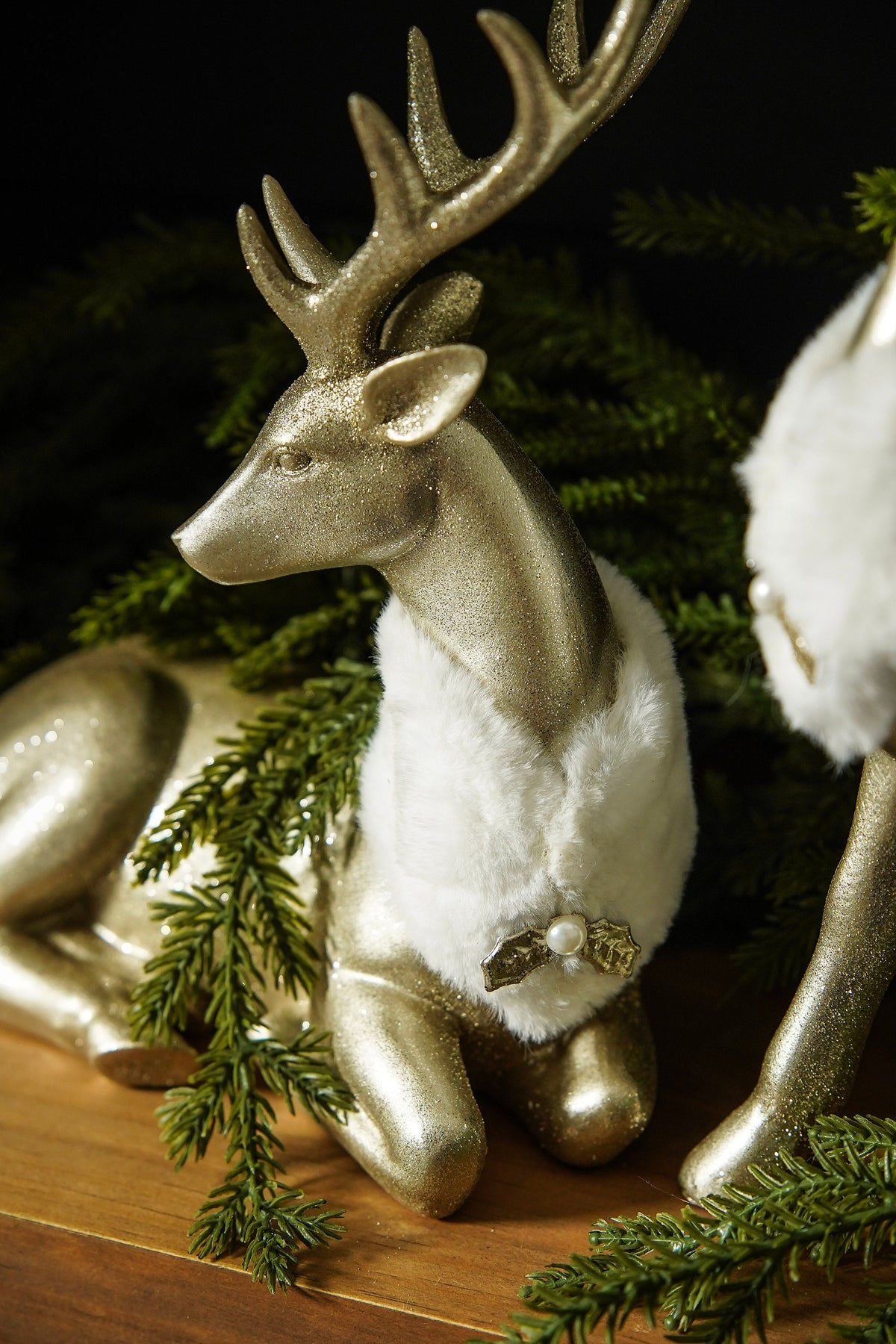 Champagne Gold Deer Figurines, Set of 2 - Image 4
