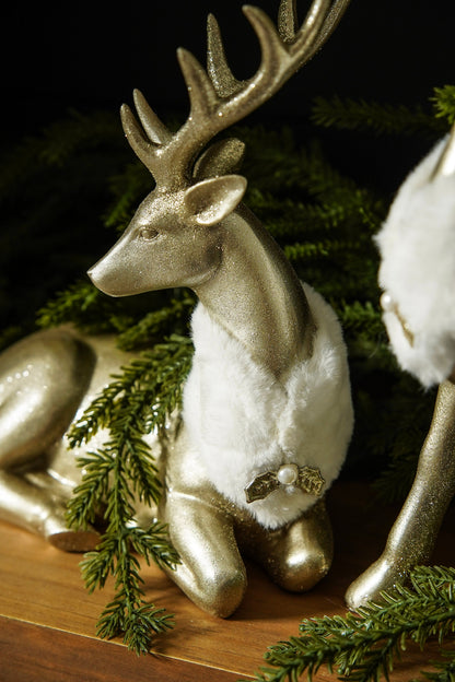 Champagne Gold Deer Figurines, Set of 2 - Image 4