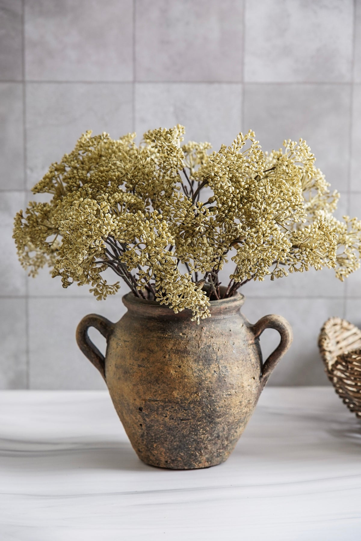 Small Distressed Terracotta Handled Vase - Image 4