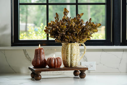 Cream Stoneware Pumpkin Pitcher & Vase - Image 3