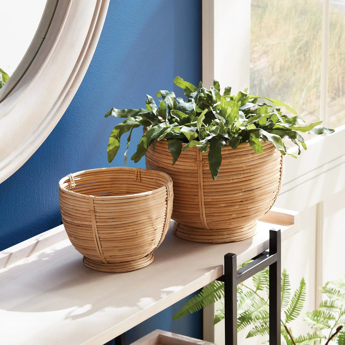 Rattan Footed Display Bowls, Set of 2 - Image 2
