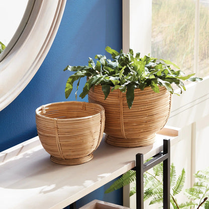 Rattan Footed Display Bowls, Set of 2 - Image 2