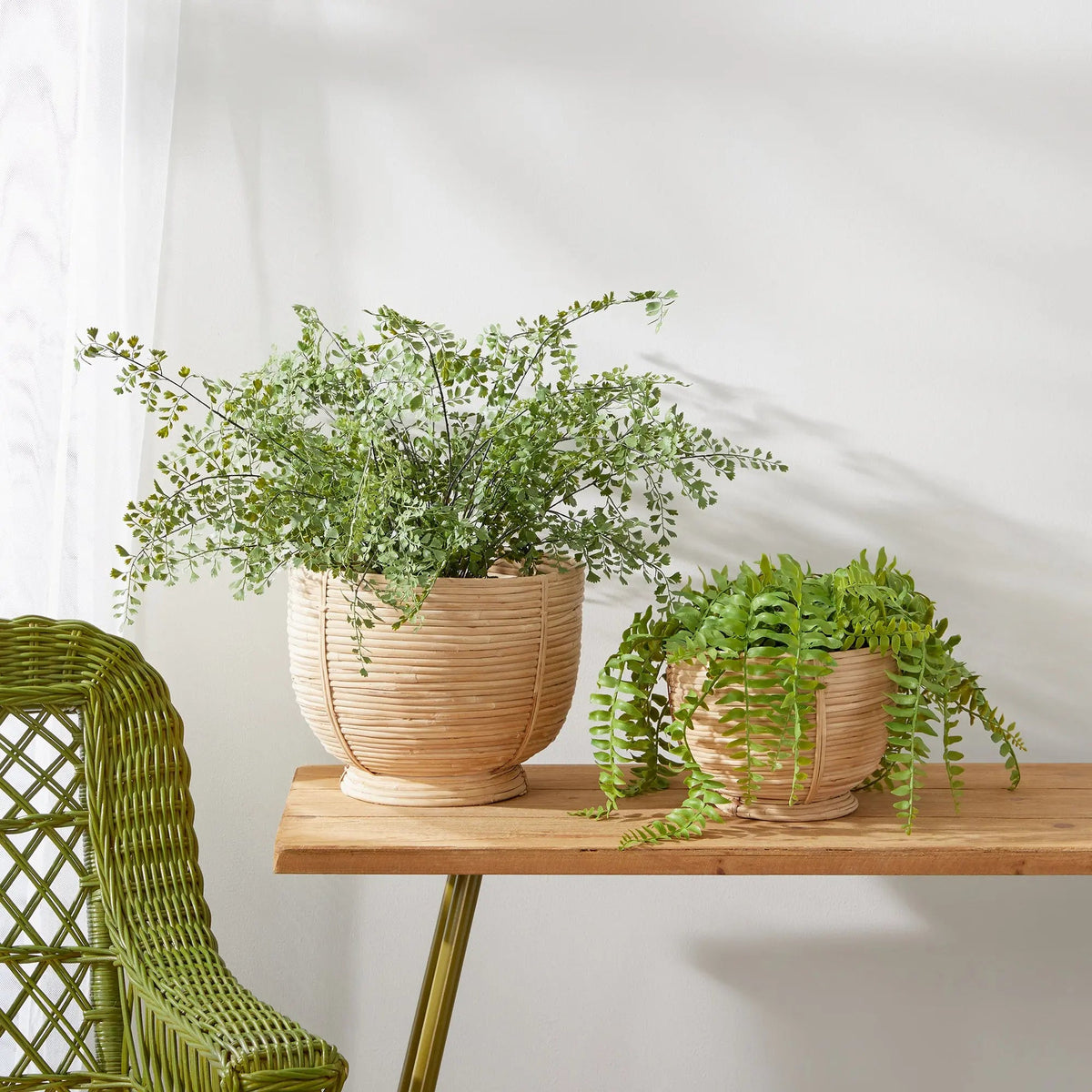 Rattan Footed Display Bowls, Set of 2 - Image 4