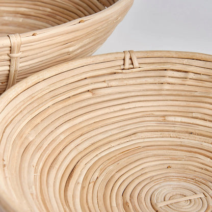 Natural Rattan Low Decorative Bowls, Set of 2 - Image 3