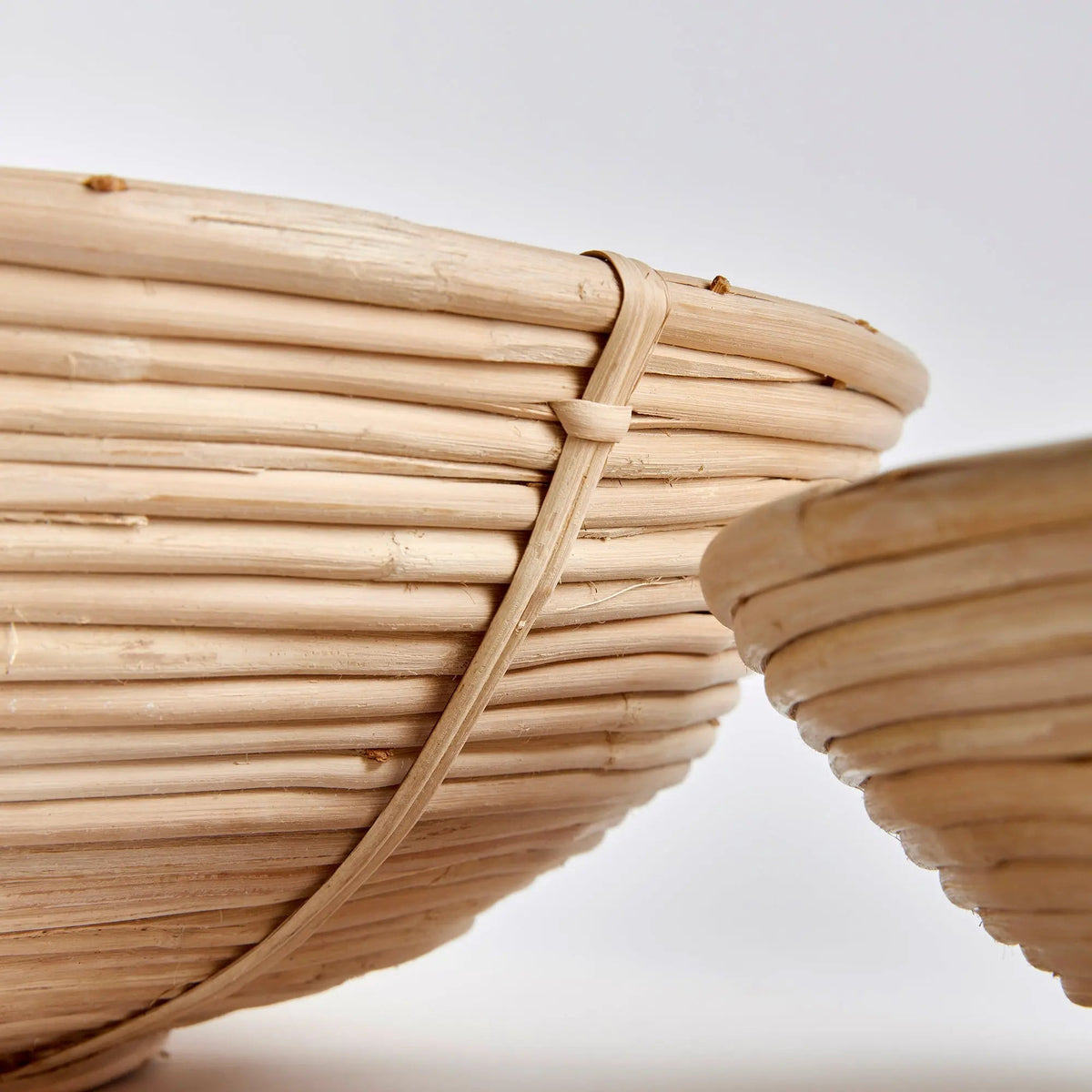 Natural Rattan Low Decorative Bowls, Set of 2 - Image 2
