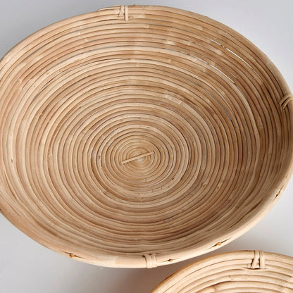 Natural Rattan Low Decorative Bowls, Set of 2 - Image 4