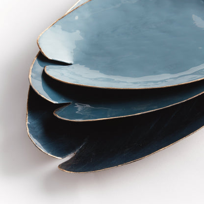 Blue Lily-Pad Decorative Trays, Set of 3 - Image 6
