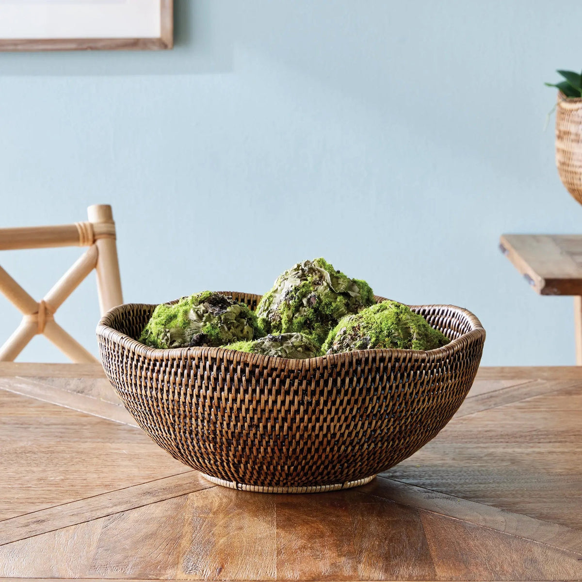 Rattan Scalloped Decorative Bowl - Image 9