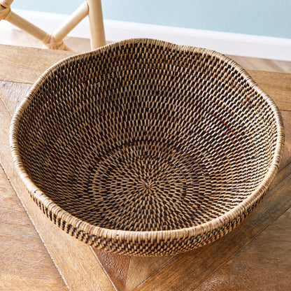 Rattan Scalloped Decorative Bowl - Image 11