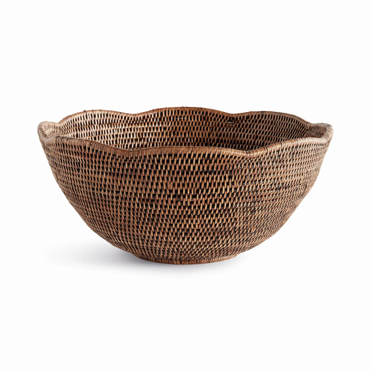 Rattan Scalloped Decorative Bowl - Image 1