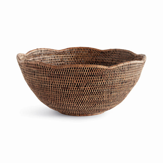 Rattan Scalloped Decorative Bowl - Image 1