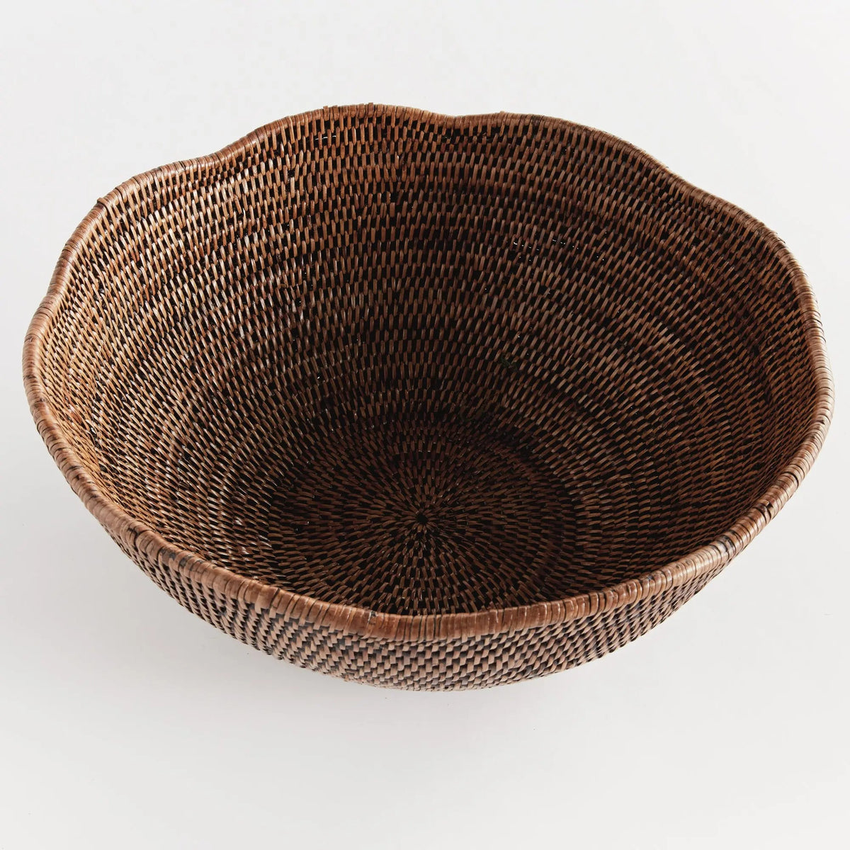 Rattan Scalloped Decorative Bowl - Image 3