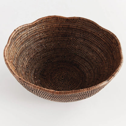 Rattan Scalloped Decorative Bowl - Image 3