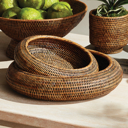 Rattan Shallow Display Bowls, Set of 2 - Image 14