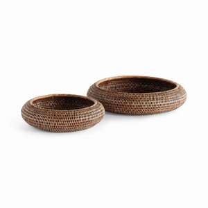 Rattan Shallow Display Bowls, Set of 2 - Image 4