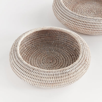 Rattan Shallow Display Bowls, Set of 2 - Image 3