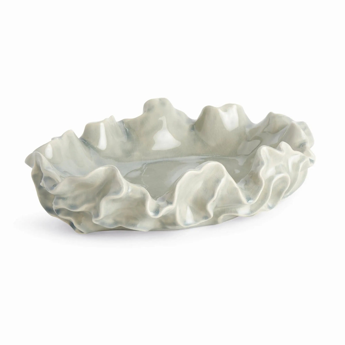 Ruffled Stoneware Decorative Bowl - Image 6