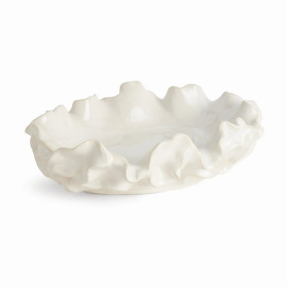 Ruffled Stoneware Decorative Bowl - Image 1