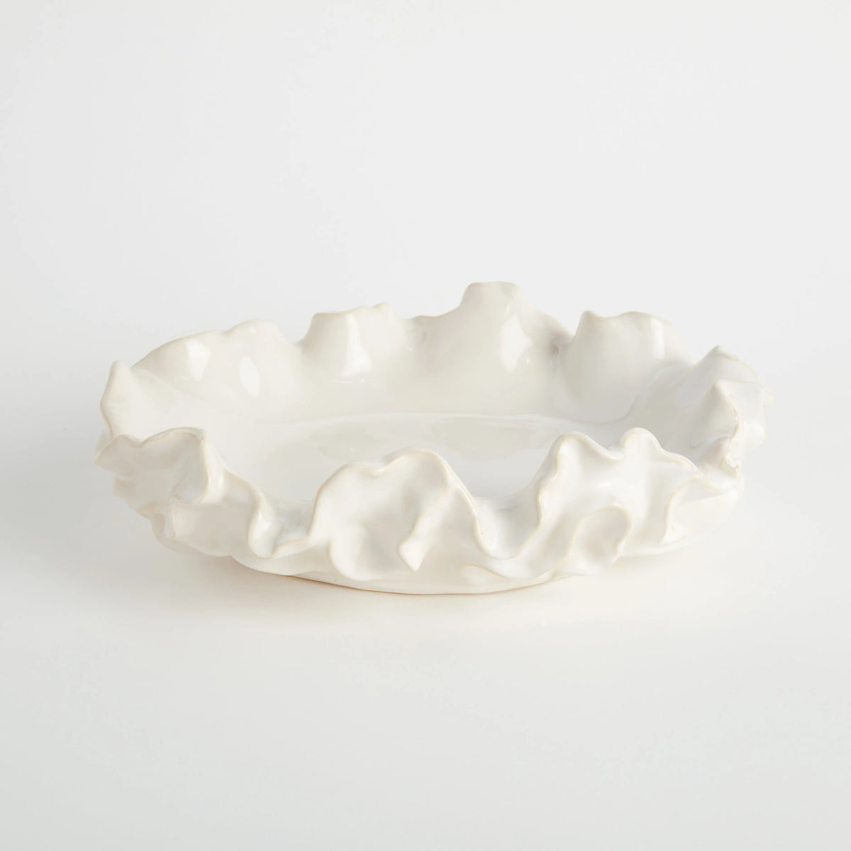 Ruffled Stoneware Decorative Bowl - Image 3