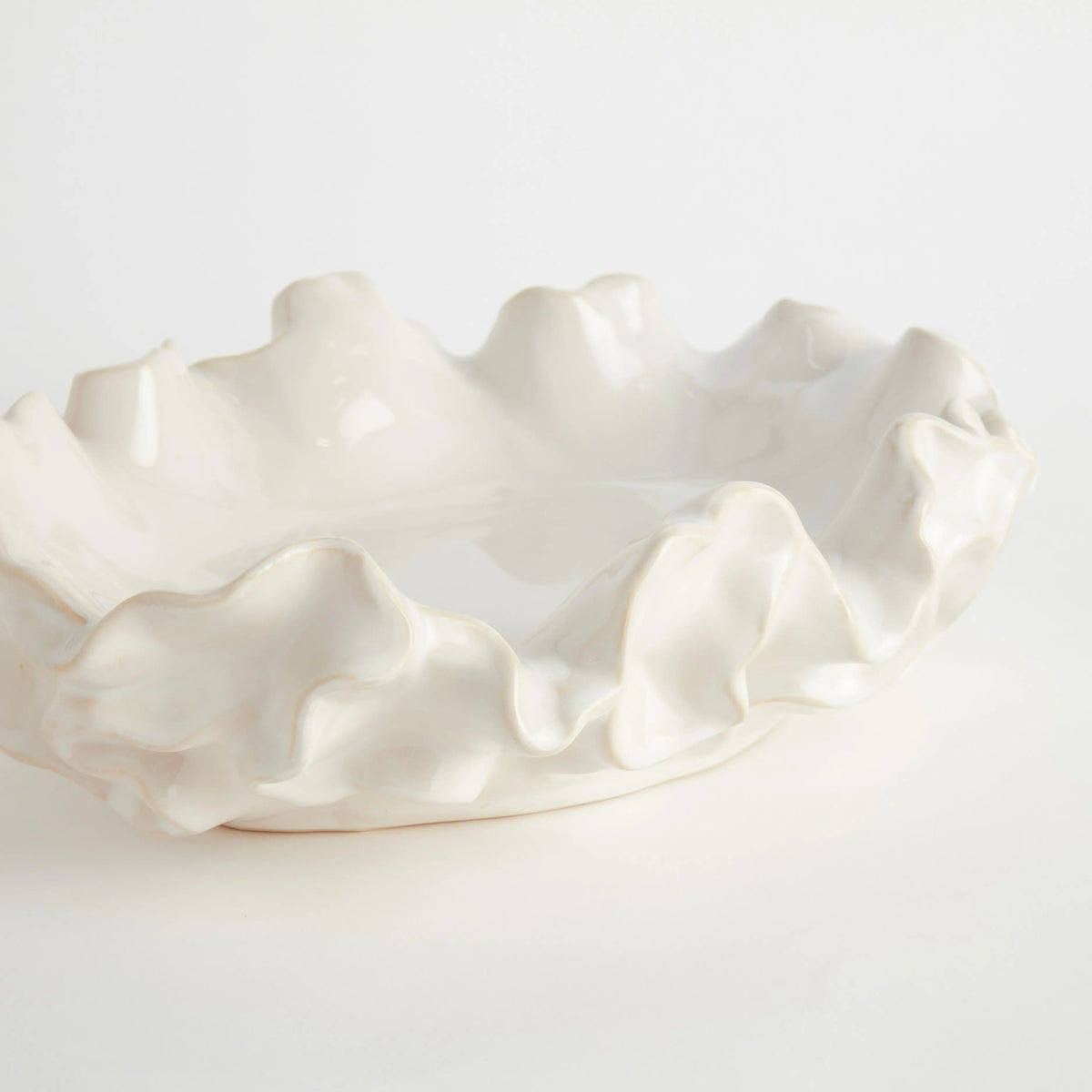 Ruffled Stoneware Decorative Bowl - Image 5