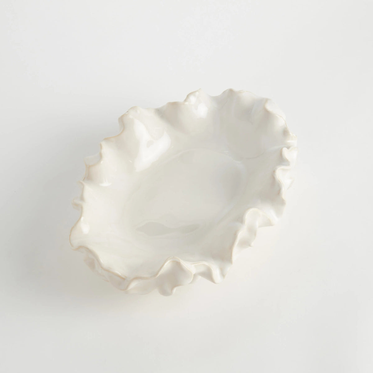 Ruffled Stoneware Decorative Bowl - Image 7