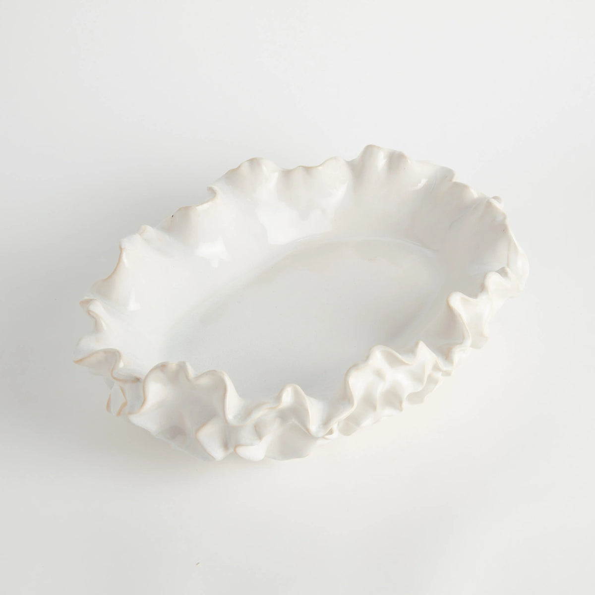 Ruffled Stoneware Decorative Bowl - Image 14