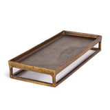 Antique Brass Raised Rectangular Display Tray - Image 1