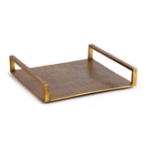 Large Antique Brass Square Decorative Tray - Image 2